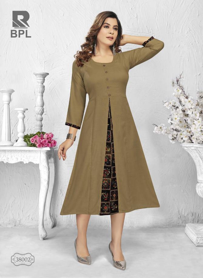 Raashi Bpl Latest Ethnic Wear Rayon Printed Anarkali Kurti Collection